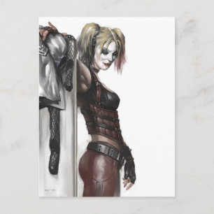 Batman Arkham City   Harley Quinn Illustration Postcard