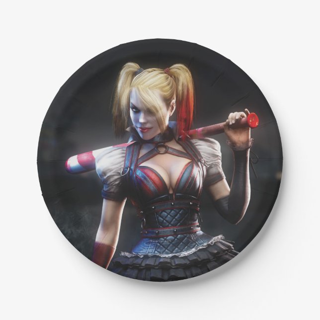 Batman Arkham Knight | Harley Quinn with Bat Paper Plate (Front)