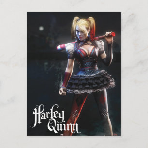 Batman Arkham Knight Harley Quinn with Bat Postcard