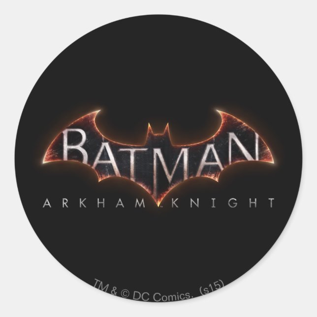 Batman Arkham Knight Logo Classic Round Sticker (Front)