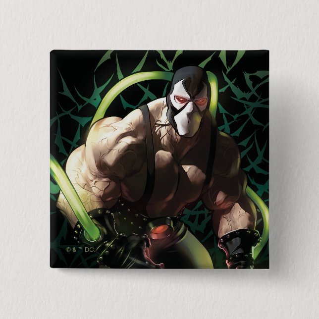 Batman Bane Bat Swarm Illustration 2 Inch Square Button (Front)