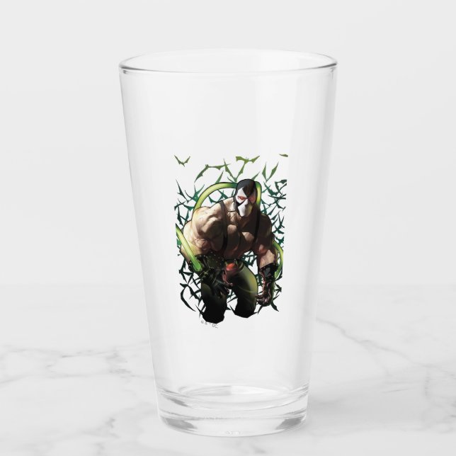 Batman Bane Bat Swarm Illustration Glass (Front)