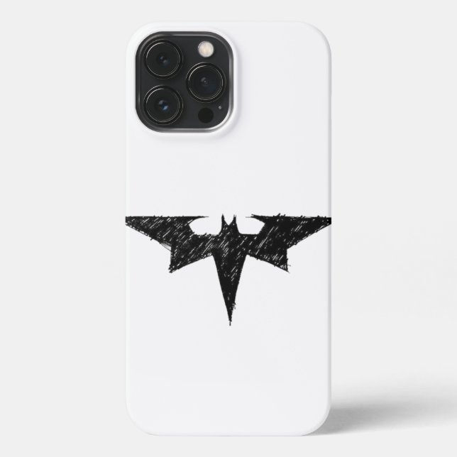 Batman Bat-Signal Logo Sketch iPhone 13 pro m Case (Back)