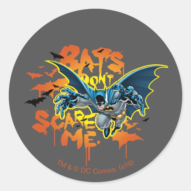 Batman | Bats Don't Scare Me Classic Round Sticker (Front)