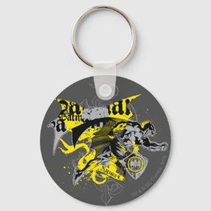 Batman Black and Yellow Collage Keychain