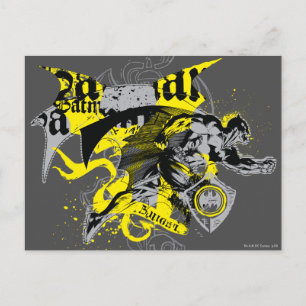 Batman Black and Yellow Collage Postcard