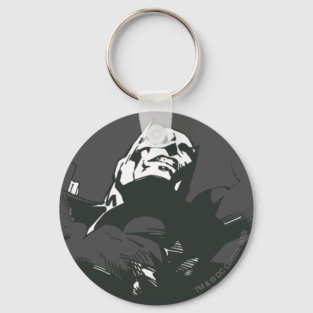 Batman Black & White Graffiti Stencil Keychain (Front)