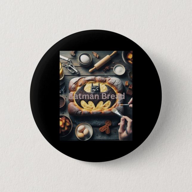 Batman Bread Sticker  2 Inch Round Button (Front)