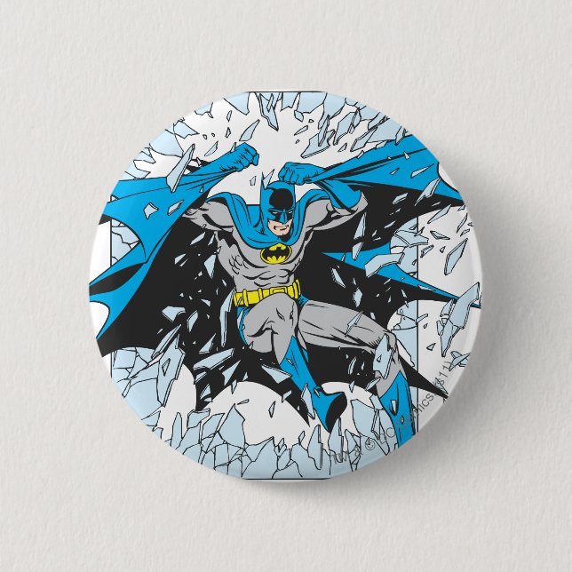 Batman Bursts Through Glass 2 Inch Round Button (Front)