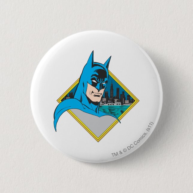 Batman Bust 2 Inch Round Button (Front)