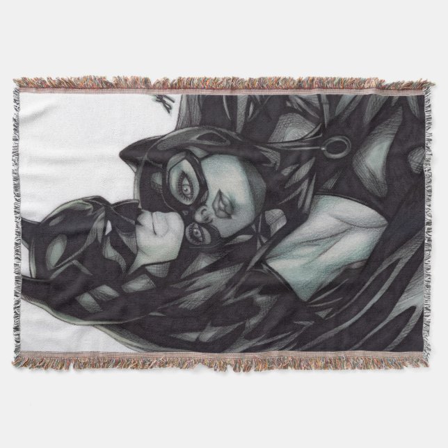 Batman & Catwoman ~ Bruce wayne & Selina Kyle Throw Blanket (Front)