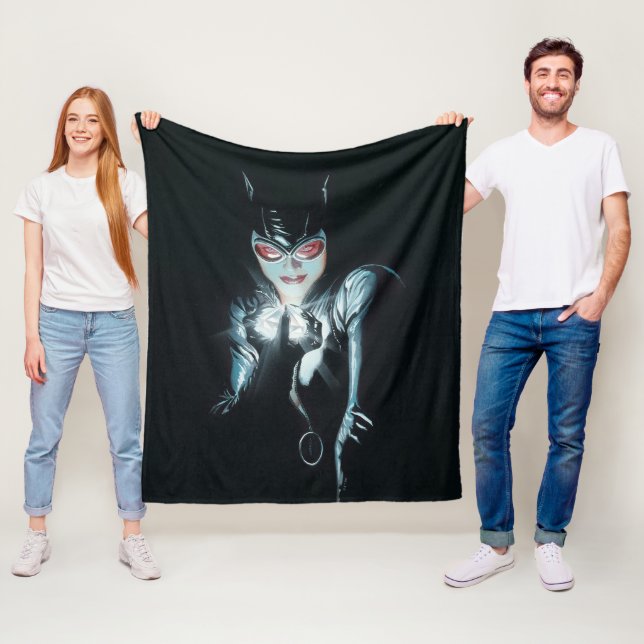 Batman Catwoman Faces of Evil Cover Illustration Fleece Blanket (In Situ)
