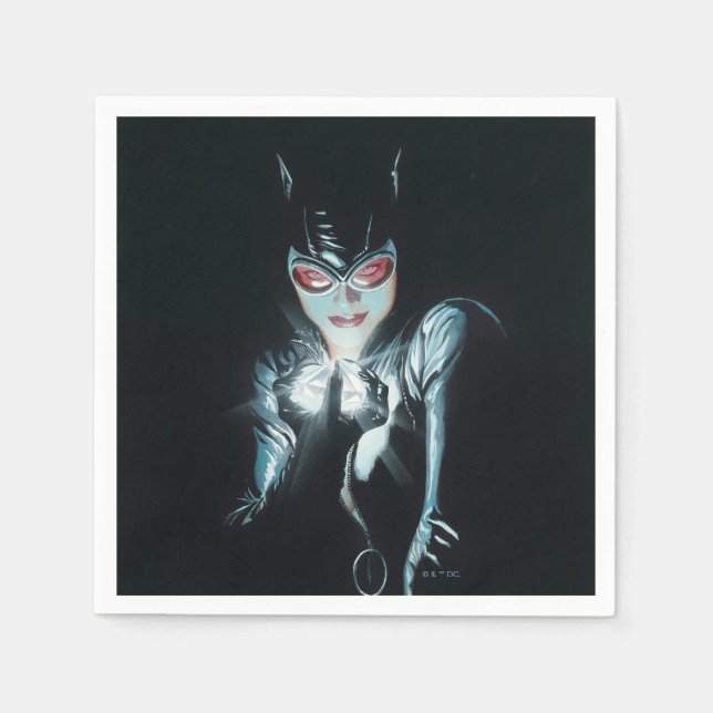 Batman Catwoman Faces of Evil Cover Illustration Napkin (Front)