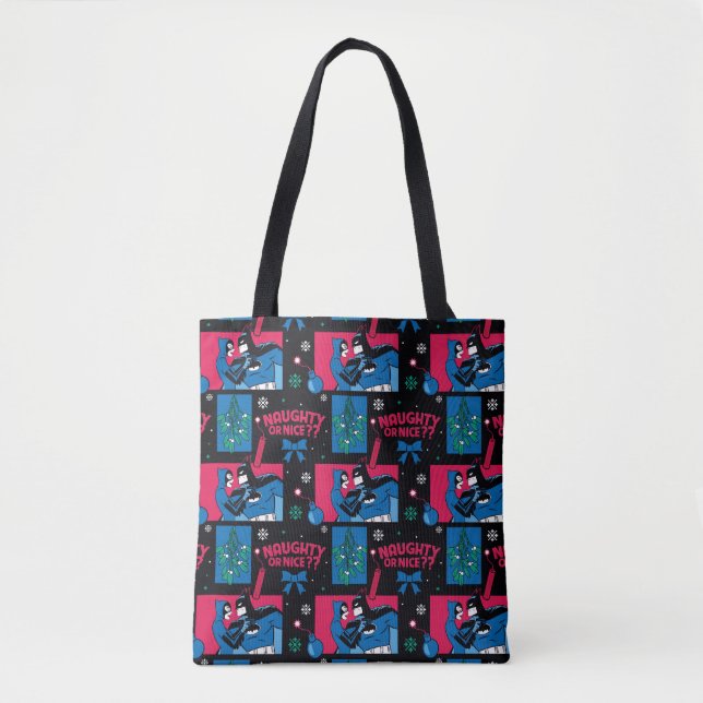 Batman | Catwoman Naughty Or Nice Pattern Tote Bag (Front)