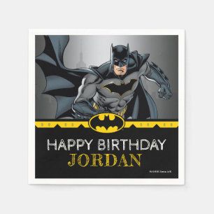 Batman   Chalkboard Happy Birthday Napkin
