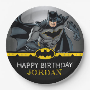 Batman   Chalkboard Happy Birthday Paper Plate