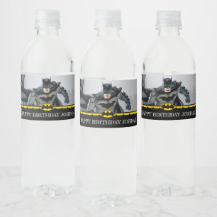 Batman   Chalkboard Happy Birthday Water Bottle Label