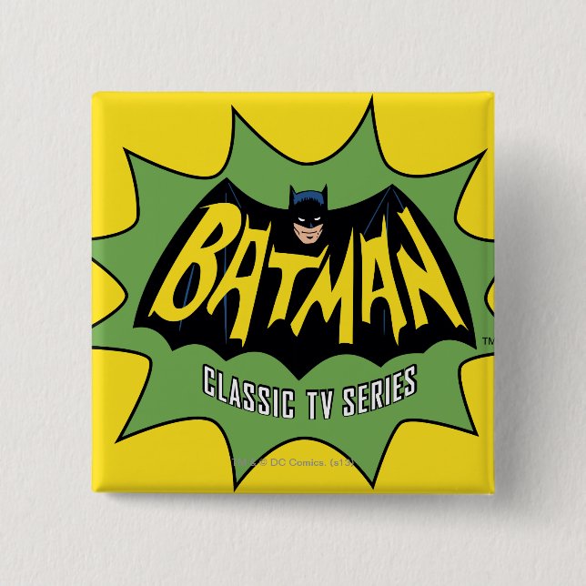 Batman Classic TV Series Logo 2 Inch Square Button (Front)