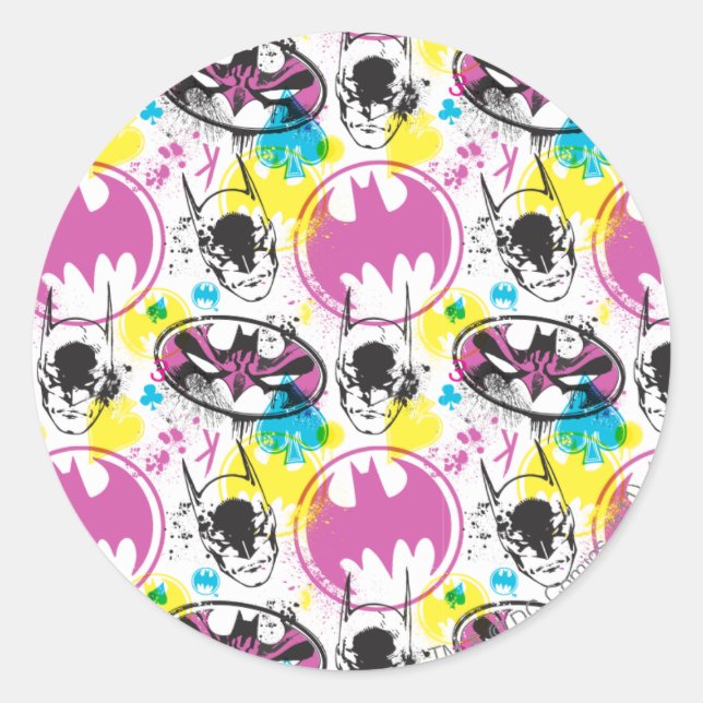 Batman Colour Code Pattern 3 Classic Round Sticker (Front)