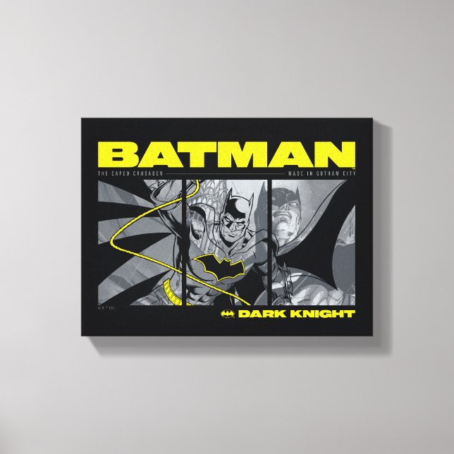 Batman Comic Tri-Panel Graphic Canvas Print (Front)