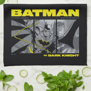 Batman Comic Tri-Panel Graphic Kitchen Towel
