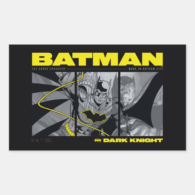 Batman Comic Tri-Panel Graphic Sticker (Front)