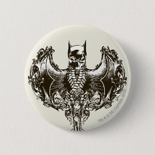 Batman Cowl and Skull Crest 2 Inch Round Button
