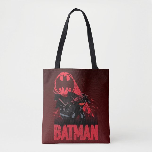 Batman Crimson Bat Signal Tote Bag (Front)