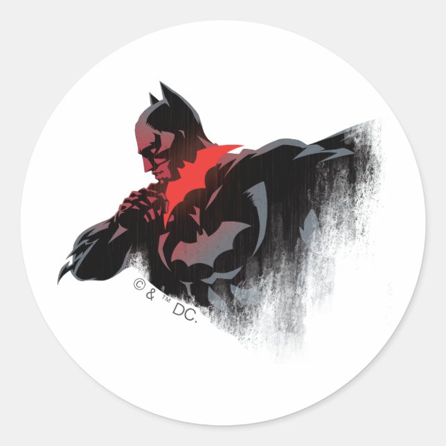 Batman Crimson Batarang Classic Round Sticker (Front)