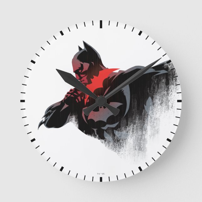 Batman Crimson Batarang Round Clock (Front)