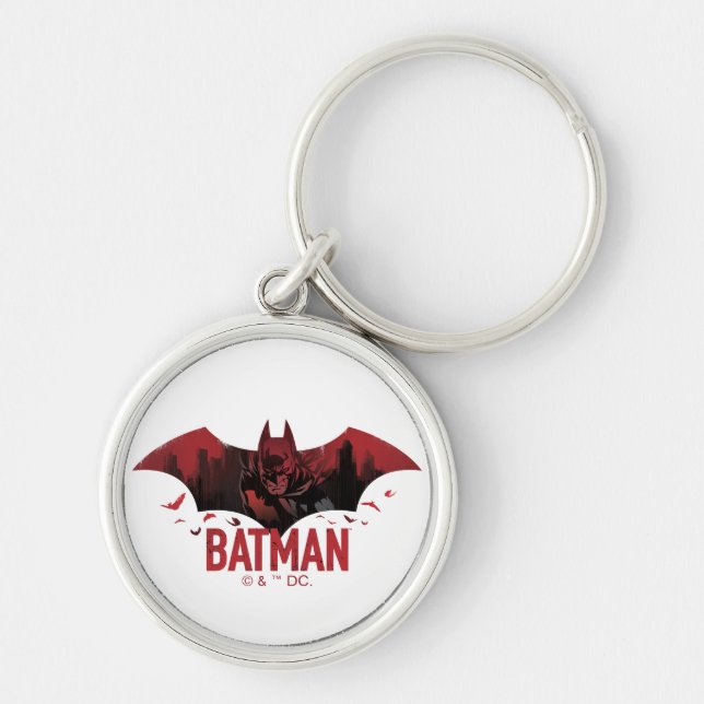 Batman Crimson Gotham Icon Keychain (Front)