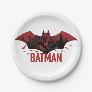 Batman Crimson Gotham Icon Paper Plate