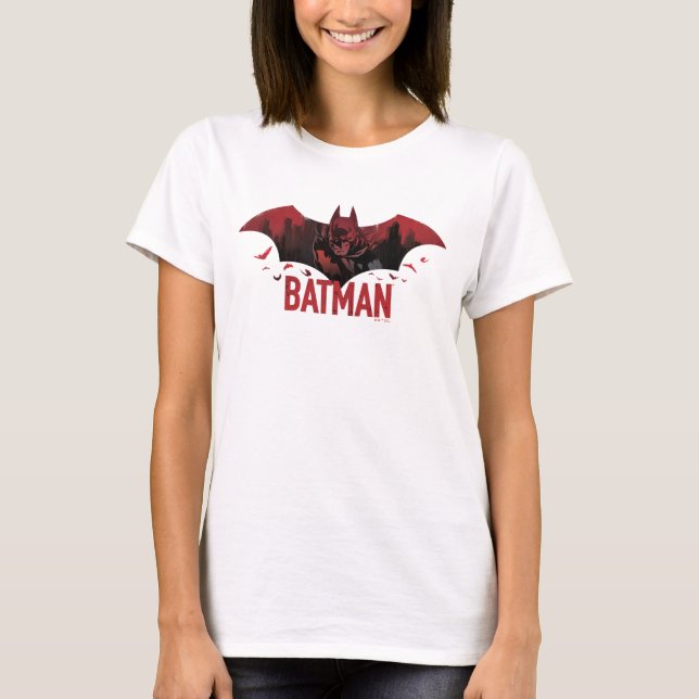 Batman Crimson Gotham Icon T-Shirt (Front)