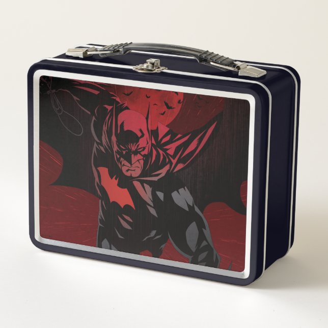 Batman Crimson Leap Metal Lunch Box (Front)