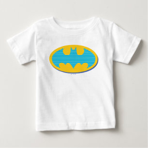 Batman Cyan Stripes Symbol Baby T-Shirt