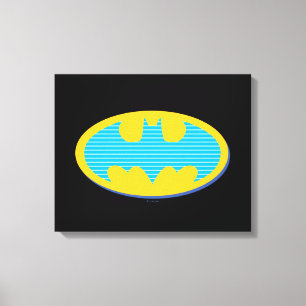 Batman   Cyan Stripes Symbol Canvas Print