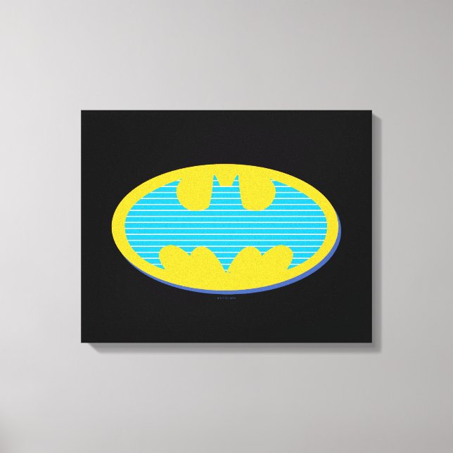 Batman | Cyan Stripes Symbol Canvas Print (Front)