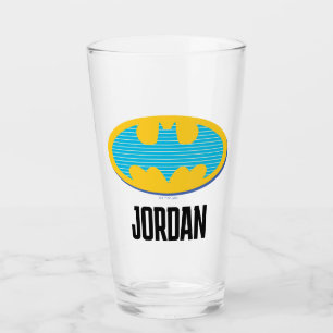 Batman   Cyan Stripes Symbol Glass