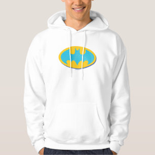 Batman   Cyan Stripes Symbol Hoodie