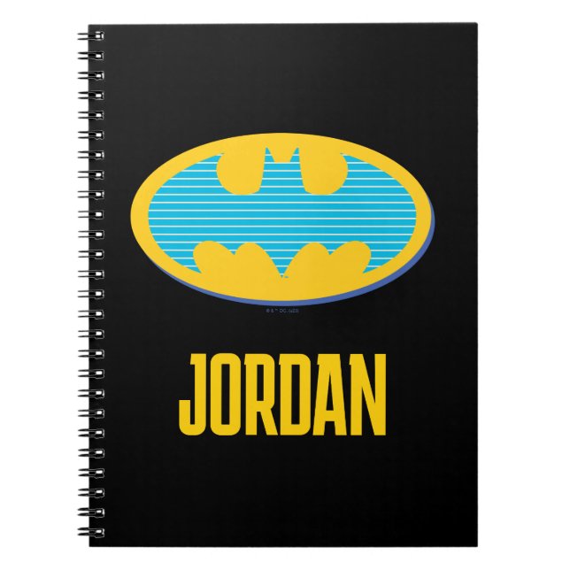 Batman | Cyan Stripes Symbol Notebook (Front)