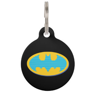 Batman   Cyan Stripes Symbol Pet Tag