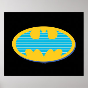 Batman   Cyan Stripes Symbol Poster