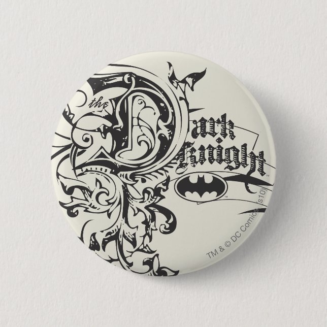 Batman Dark Knight | Ornate Logo 2 Inch Round Button (Front)