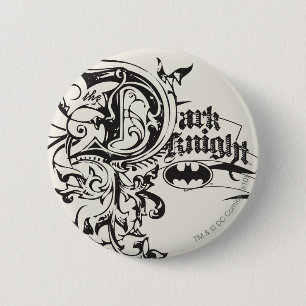 Batman Dark Knight   Ornate Logo 2 Inch Round Button