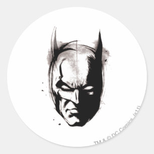 Batman Drawn Face Classic Round Sticker
