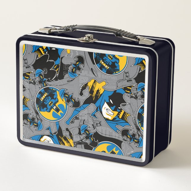 Batman Full Throttle Toss Pattern Metal Lunch Box (Front)