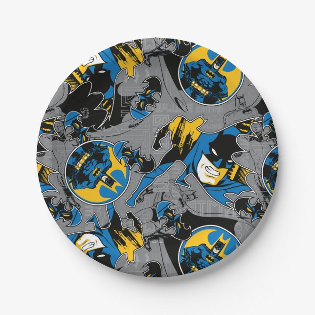 Batman Full Throttle Toss Pattern Paper Plate (Front)