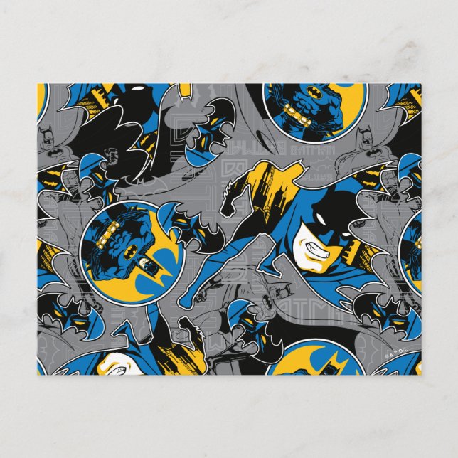 Batman Full Throttle Toss Pattern Postcard (Front)