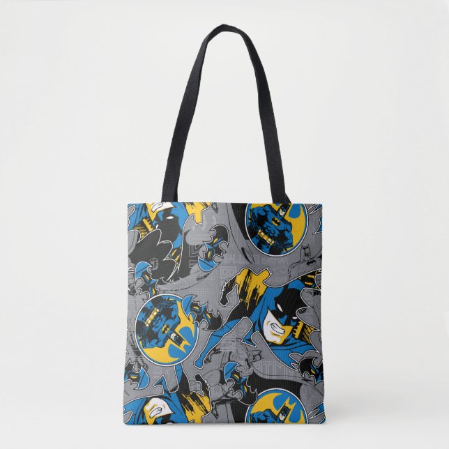 Batman Full Throttle Toss Pattern Tote Bag (Front)