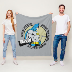 Batman Golfing - Swinging Into Action Fleece Blanket